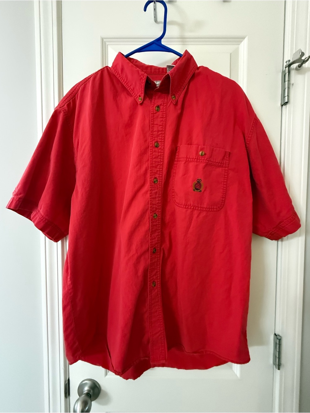 Vintage 1990s Bugle Boy Red Button-Down Shirt Size XL